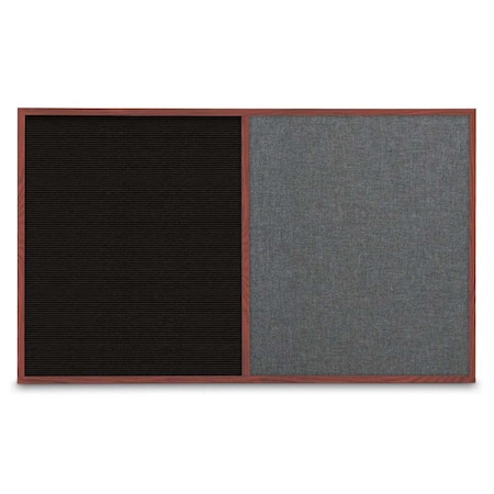 United Visual Products Enclosed Corkboard, 1 Door, 18"x24", 4" Fra, UV3400-SATIN-COBACC UV3400-SATIN-COBACC